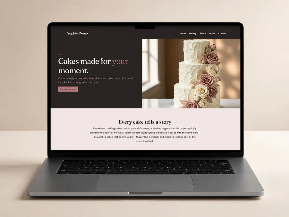Your cakes look professional.
Your business should too.